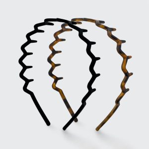Zig Zag Headband 2pc- Black & Tort