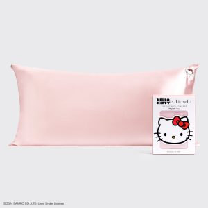 Kitsch x Hello Kitty Satin Pillowcase in Pink Hello Kitty Face - King